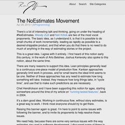 The NoEstimates Movement