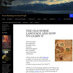 The Old Norse Language and How to Learn It