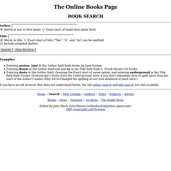 The Online Books Page: Search