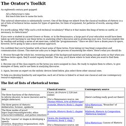 The Orator's Toolkit