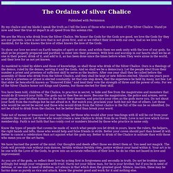 The Ordains of silver Chalice