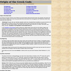 The Origin of the Greek Gods