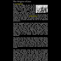 The Origins of Jazz