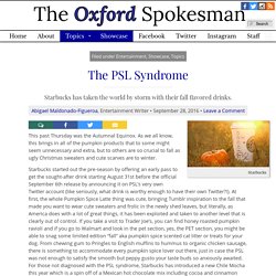 The Oxford Spokesman : The PSL Syndrome