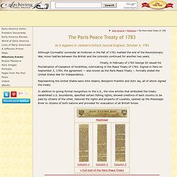 The Paris Peace Treaty of 1783