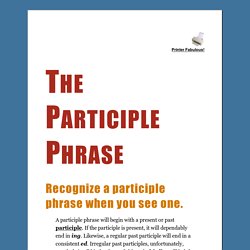 The Participle Phrase