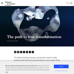 The path to true transformation