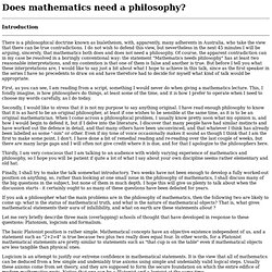 The philosophy of mathematics