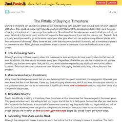 The Pitfalls of Buying a Timeshare