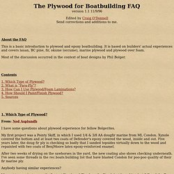 The Plywood for Boatbuilding FAQ