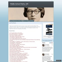 The Poems « Middle School Poetry 180