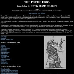 The Poetic Edda Index