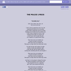 THE POLICE LYRICS - Invisible Sun