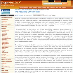 The Popularity Of Cup Cakes