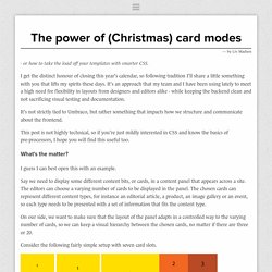 The power of card modes