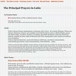The Principal Prayers in Latin