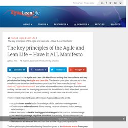 The key principles of the Agile and Lean Life