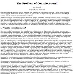 The Problem of Consciousness