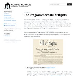 The Programmer's Bill of Rights