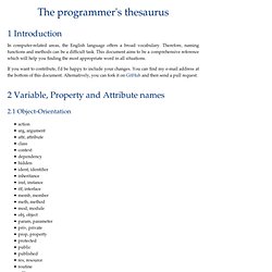 The programmer's thesaurus