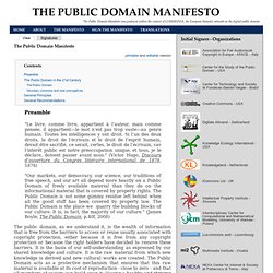 The Public Domain Manifesto