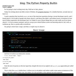 The Python Property Builtin