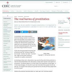 The real harms of prostitution