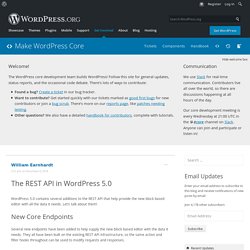 The REST API in WordPress 5.0