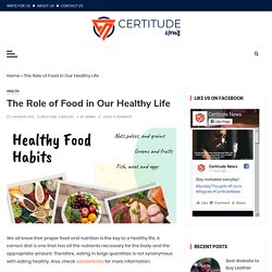 The role of the food for our healthy life