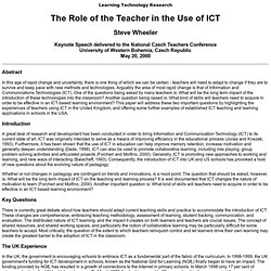 The Role of the Teacher in ICT...