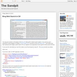 The Sandpit: Bing Web Search in C#