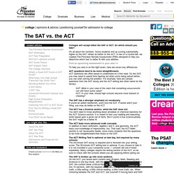 SAT ACT Comparison