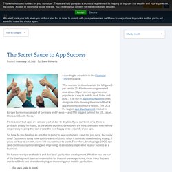 The Secret Sauce to App Success