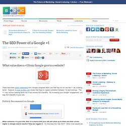 The SEO Power of a Google +1