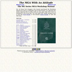 The MG Series MGA Workshop Manual