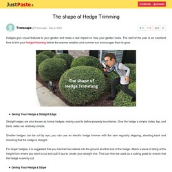 The shape of Hedge Trimming