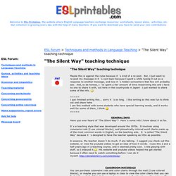 "The Silent Way" teaching technique