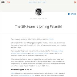 The Silk team is joining Palantir! - Silk