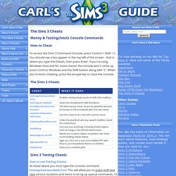 The Sims 3 Cheats - Cheat Codes for PC/Mac