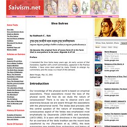 The Siva Sutras of Abhinavagupta