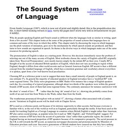 THe Sound System of Language