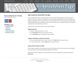 The Spreadsheet Page - PUP/Mac Home