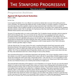 Against US Agricultural Subsidies