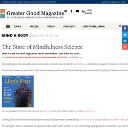 The State of Mindfulness Science