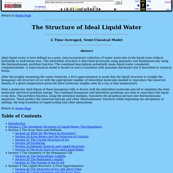The Structure of Liquid Water