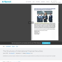The Structures of International Financial Securities Regulatory Commission