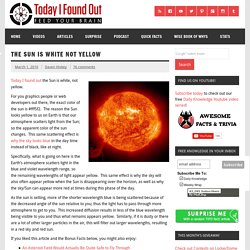 The Sun is White Not Yellow