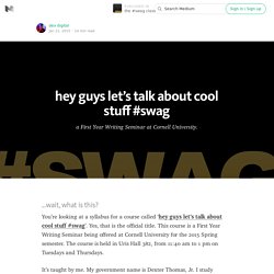 the #swag syllabus — the #swag class