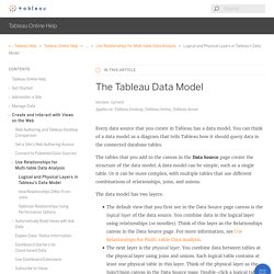 The Tableau Data Model - Tableau