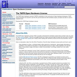 The TAPR Open Hardware License
